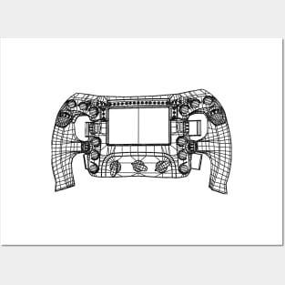 F1 Steering Wheel Blueprint Sketch Art Posters and Art